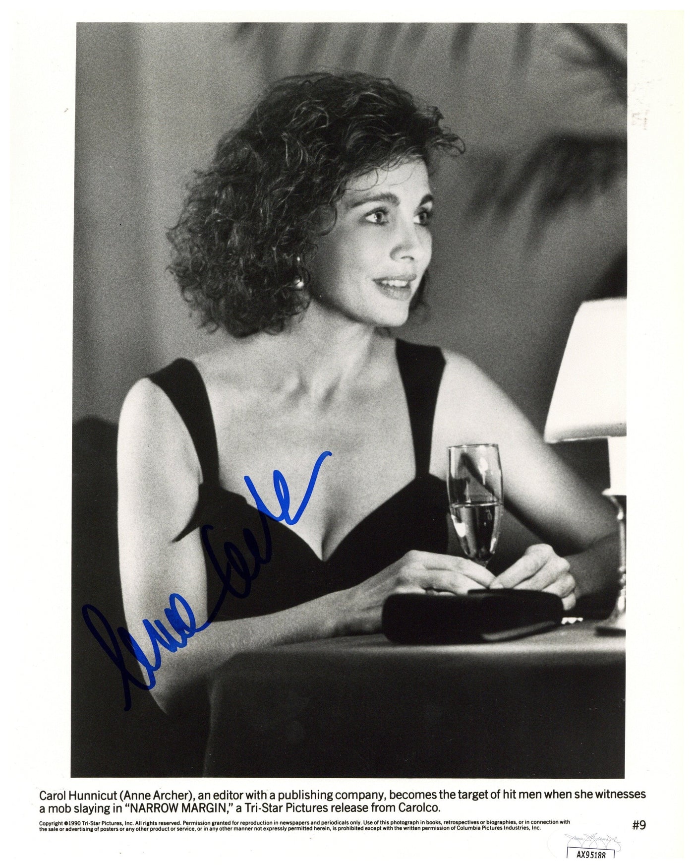 Anne Archer Signed 8x10 Photo Narrow Margin Autographed JSA COA