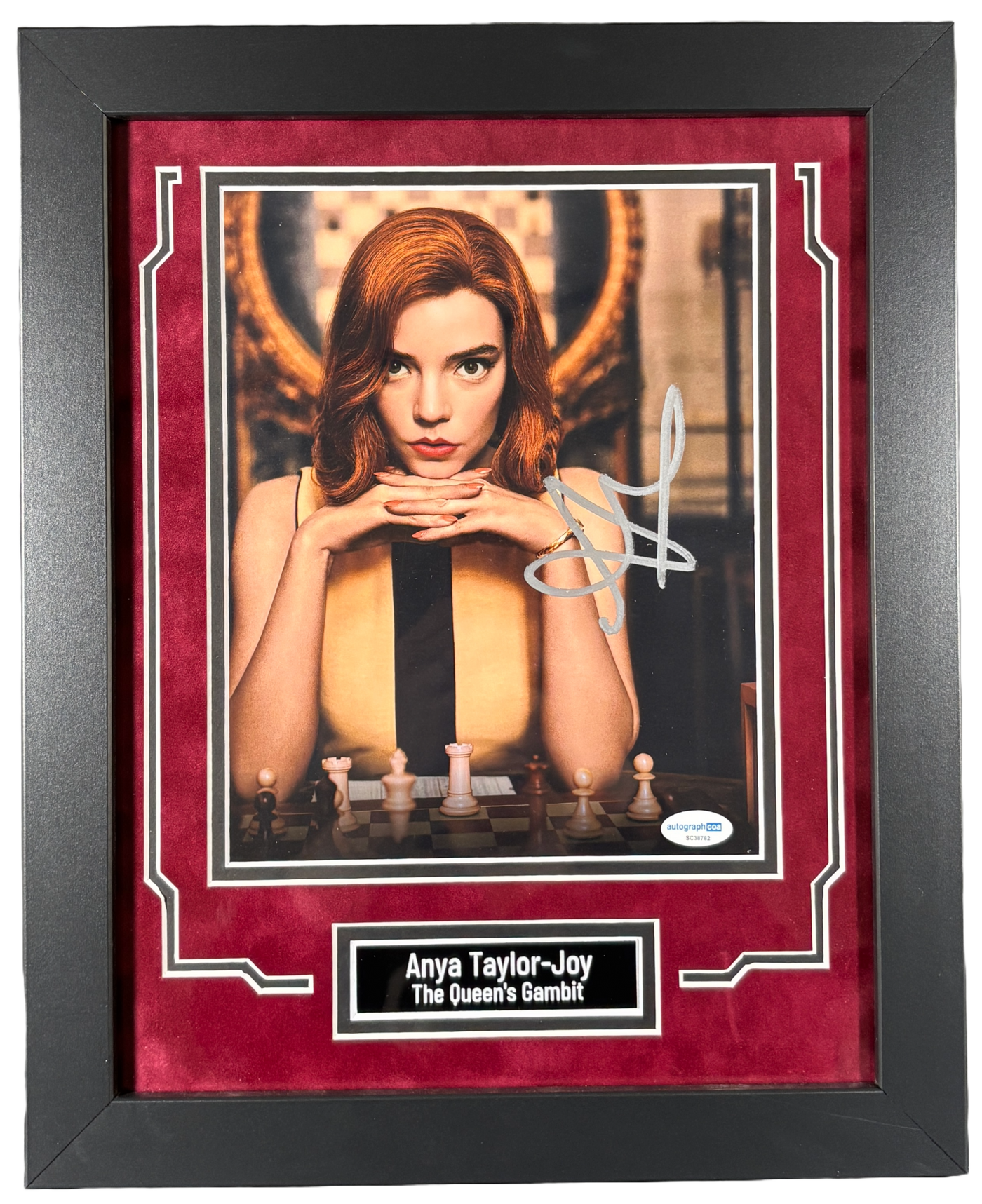 Anya Taylor-Joy Signed Custom Framed 8x10 Photo Queen's Gambit Autographed ACOA