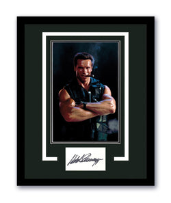 Image of Arnold Schwarzenegger Signed Cut 11x14 Framed Commando Autographed ACOA