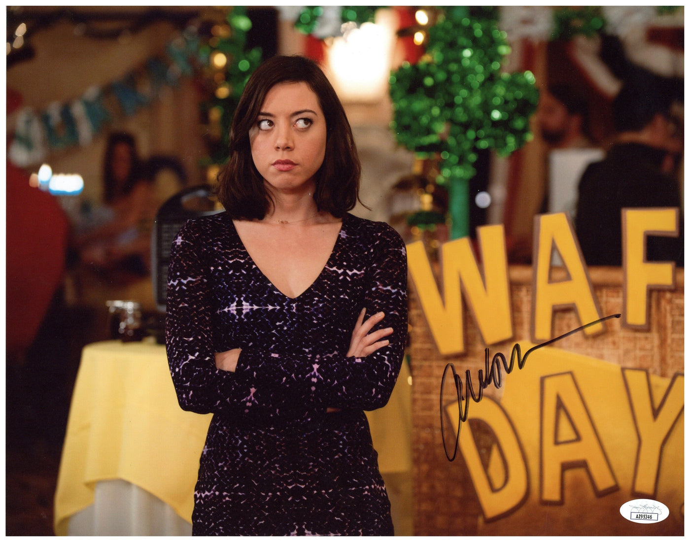 Aubrey Plaza Signed 11x14 Photograph Parks and Rec Authentic Autographed JSA COA