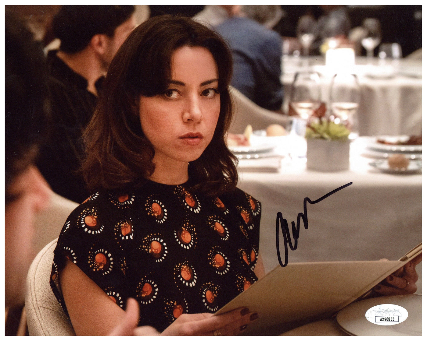 Aubrey Plaza Signed 8x10 Photograph Parks and Recreation Autographed JSA COA