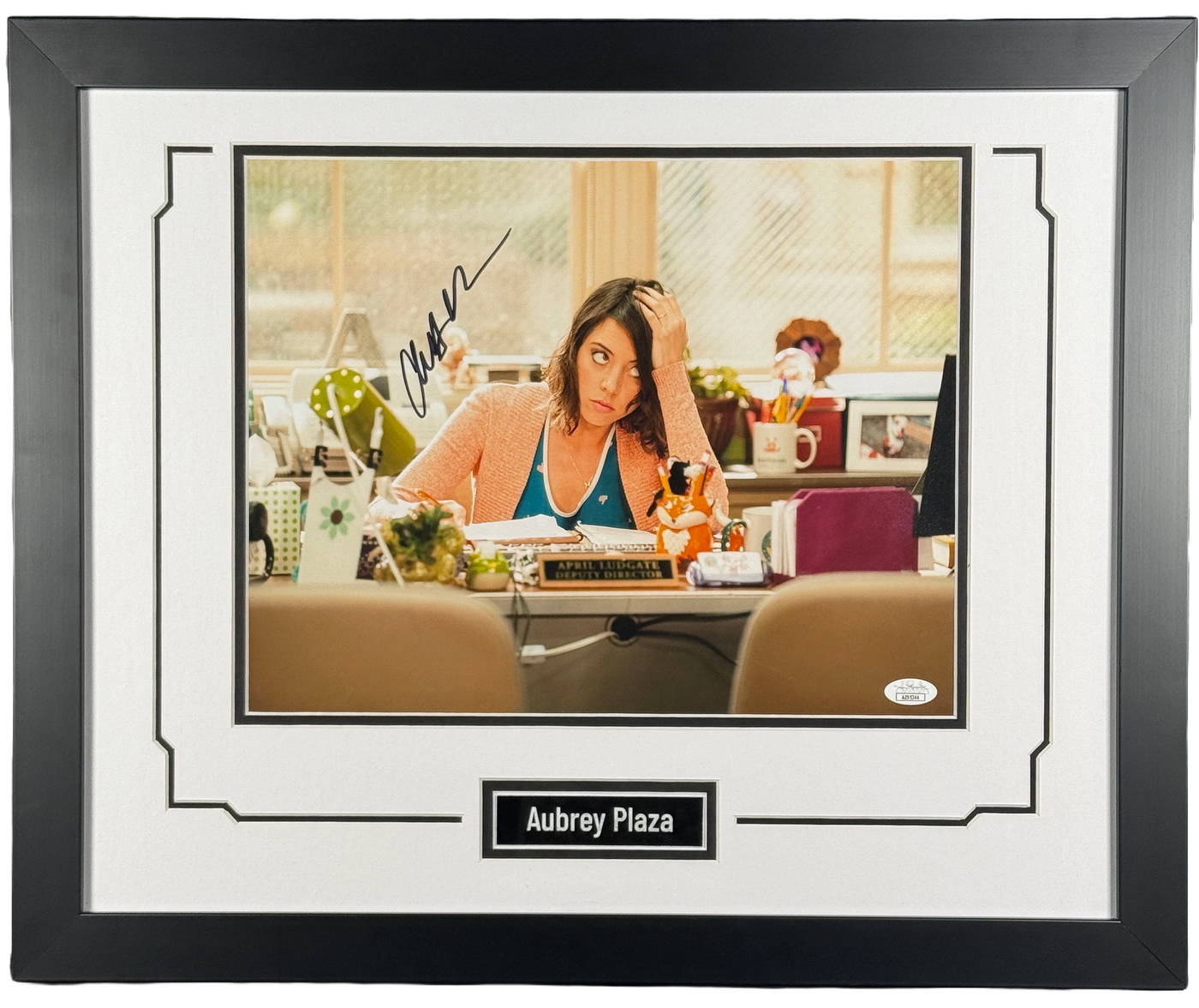 Aubrey Plaza Signed Framed 11x14 Photograph Parks and Rec Autographed JSA COA