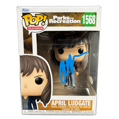 Aubrey Plaza Signed Funko POP Parks and Recreation April Ludgate Autographed JSA