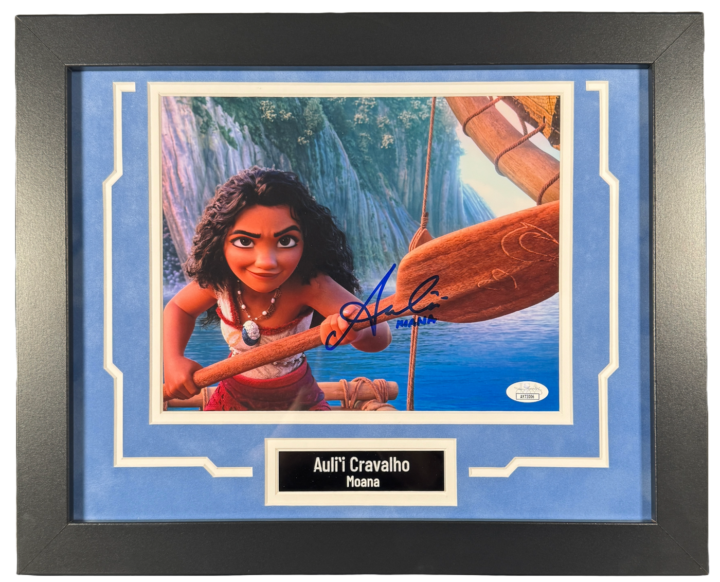 Auli'i Cravalho Signed Custom Framed 8x10 Photo Moana Autographed JSA COA