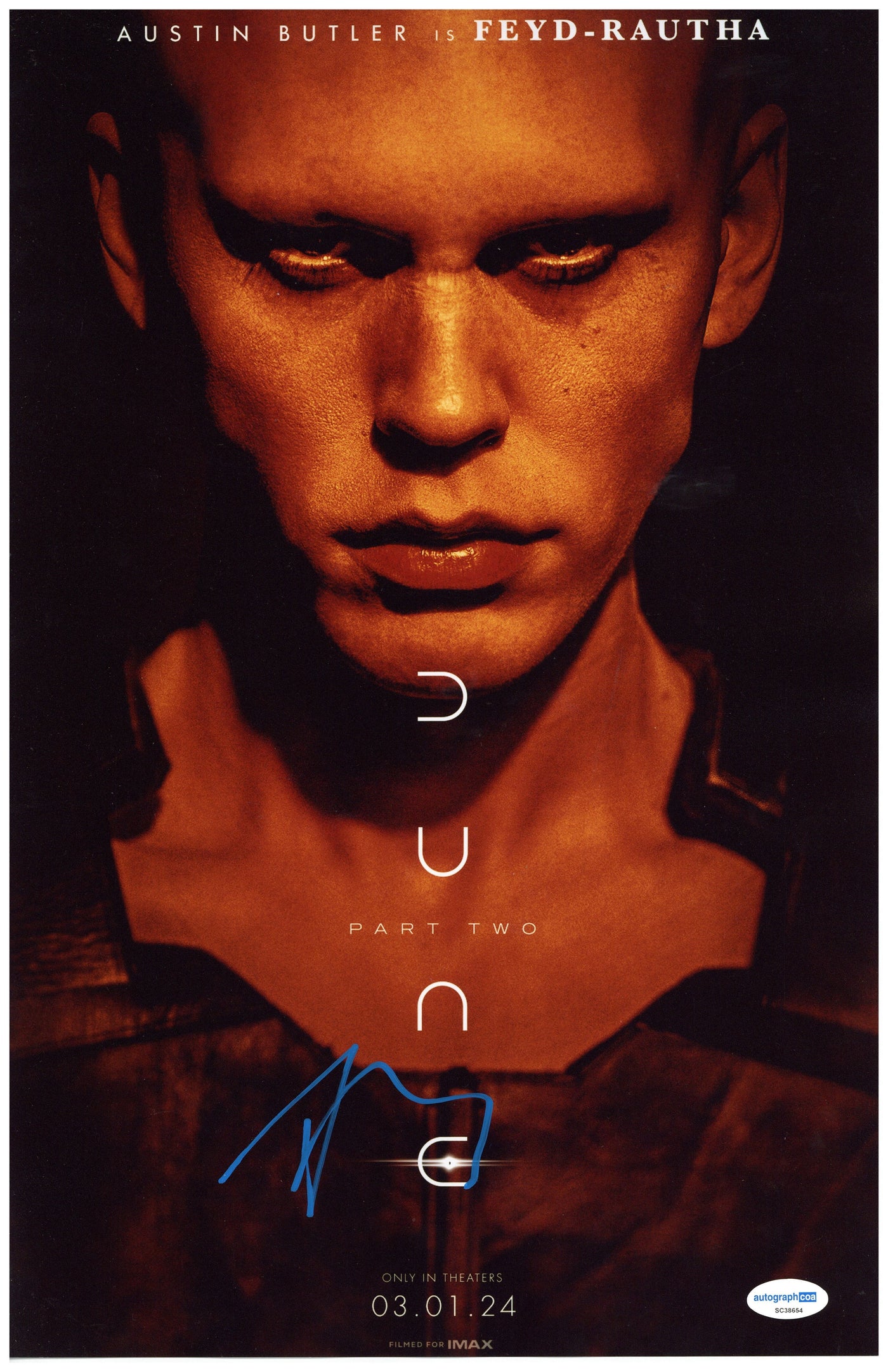 Austin Butler Signed 11x17 Photo Dune 2 Authentic Autographed AutographCOA