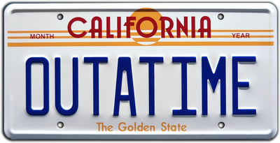Back to the Future Movie Prop Custom Frame DeLorean License Plate Display