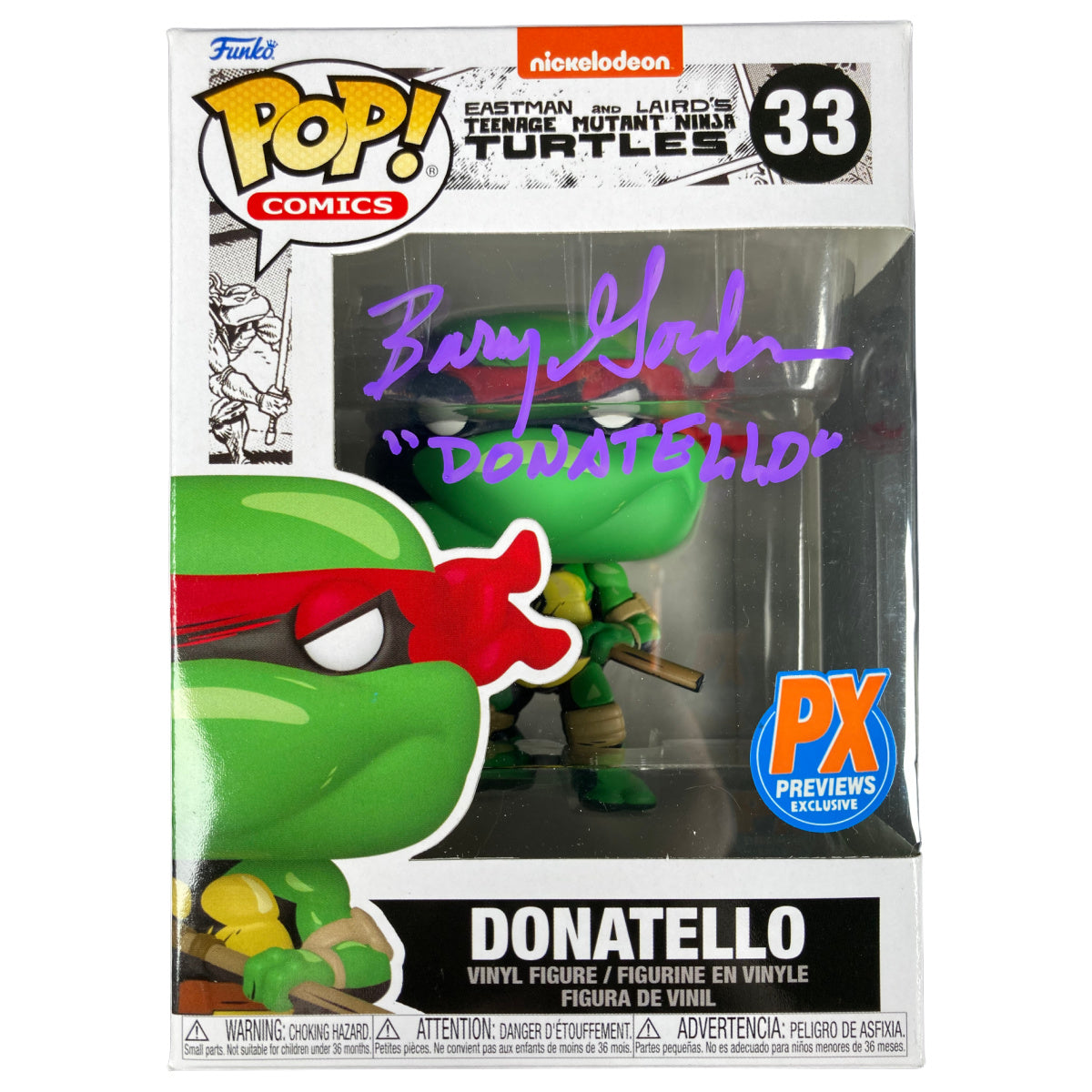 Barry Gordon Signed Funko POP TMNT Ninja Turtles Donatello Autographed JSA COA