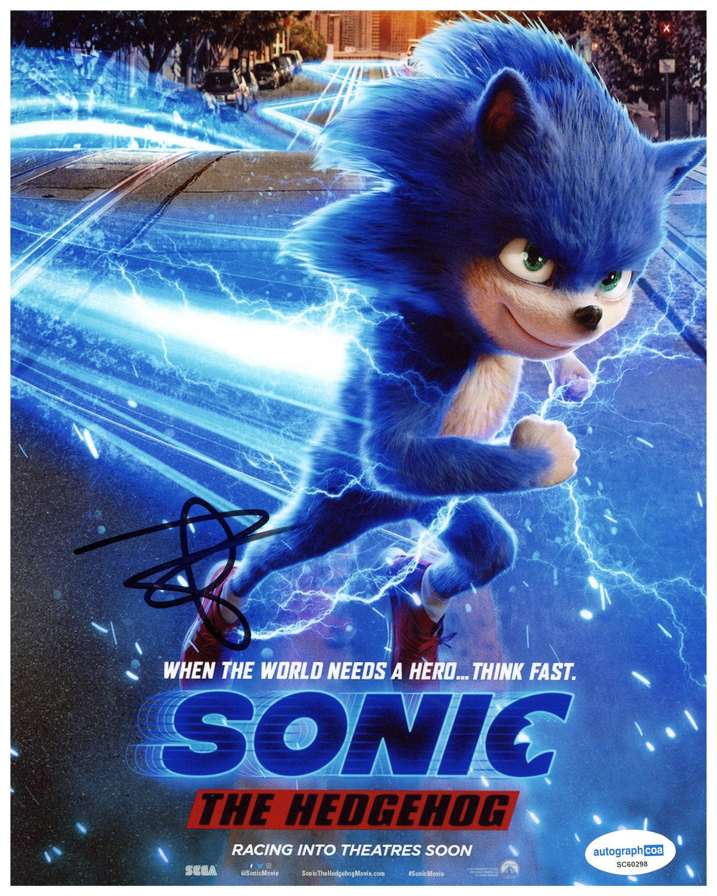 Ben Schwartz Signed 8x10 Photo Sonic the Hedgehog Autographed AutographCOA