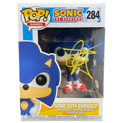 Image of Ben Schwartz Signed Funko POP Sonic the Hedgehog Sonic w/ Emerald Autographed JSA 284