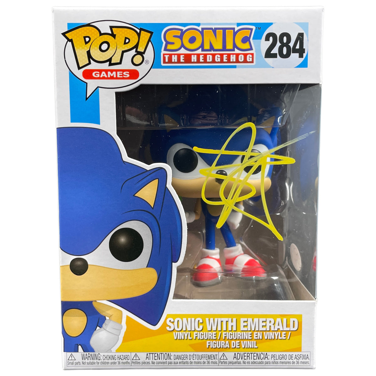 Ben Schwartz Signed Funko POP Sonic the Hedgehog Sonic w/ Emerald Autographed JSA