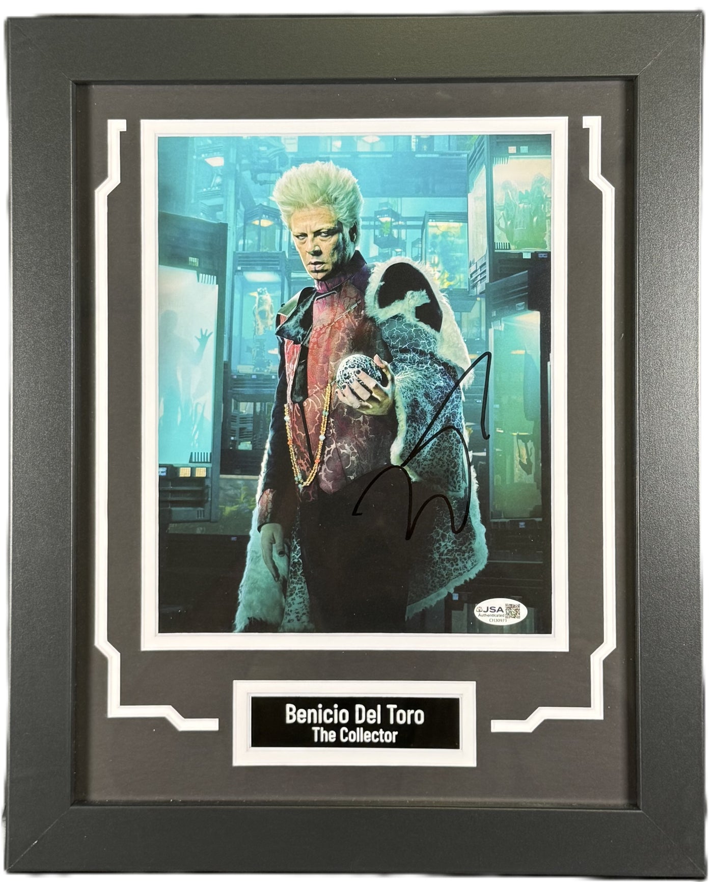 Benicio del Toro Signed Custom Framed 8x10 Photo Guardians of the Galaxy JSA COA
