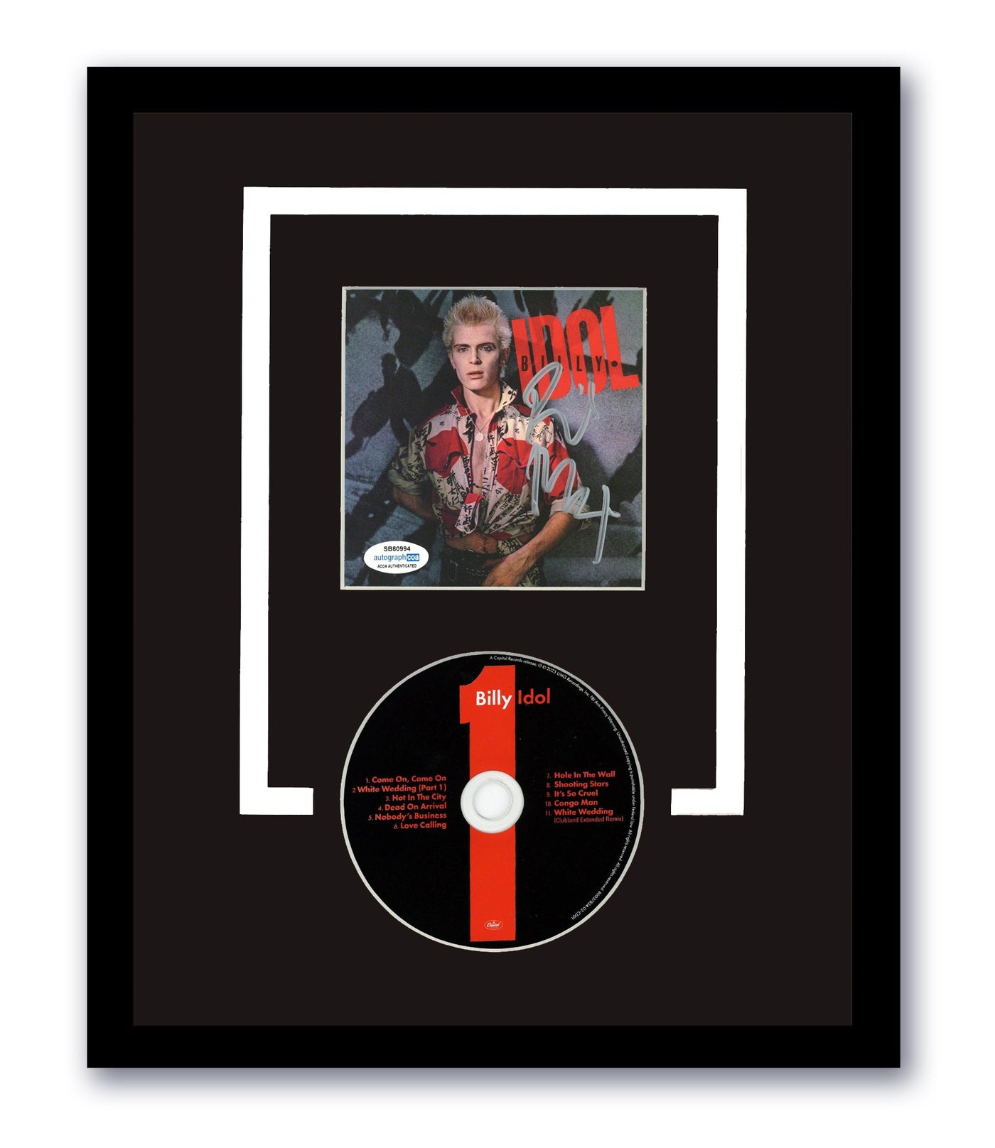 Billy Idol Signed CD 11x14 Framed White Wedding Autographed ACOA