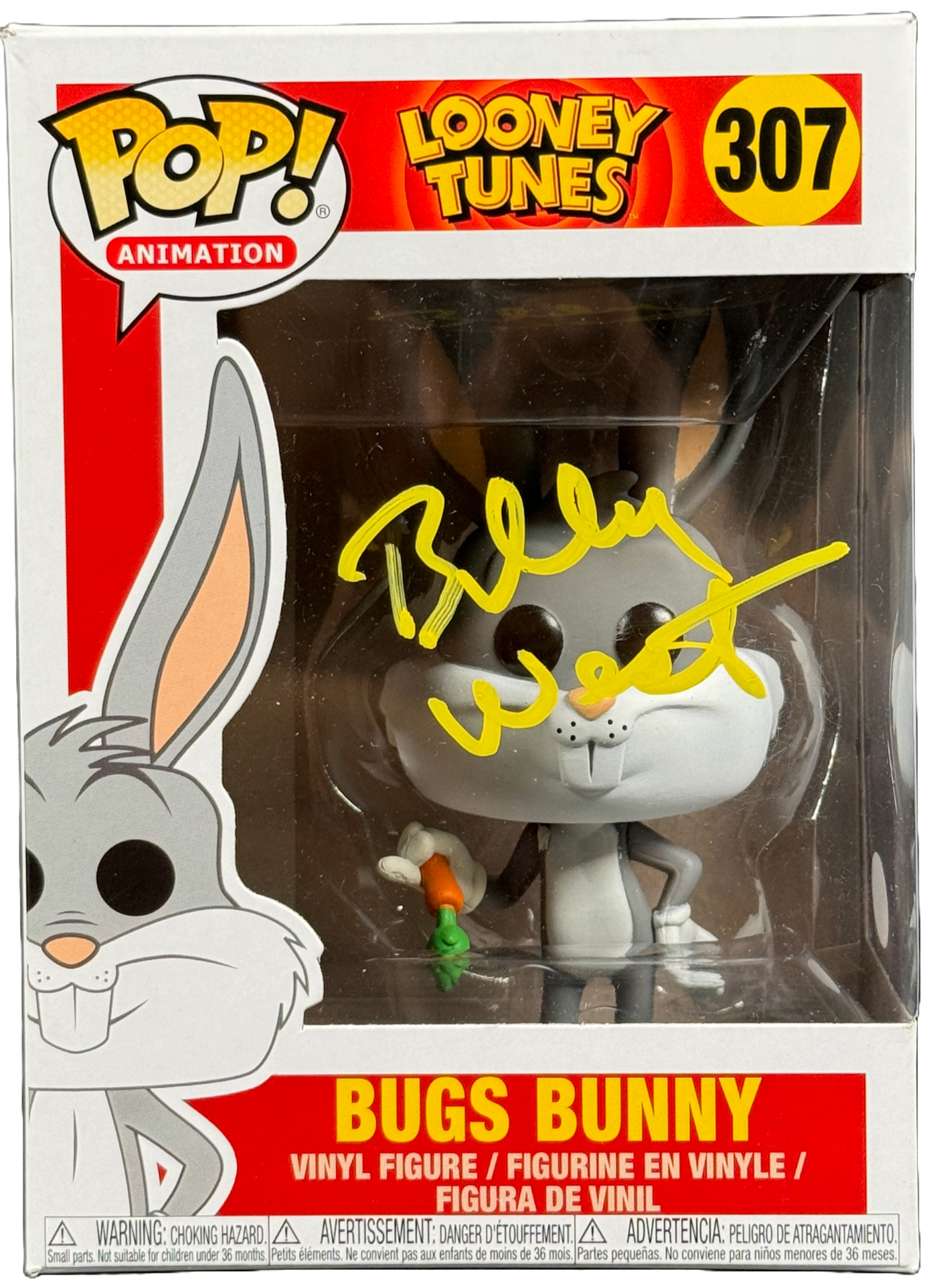 Billy West Signed Funko POP Looney Tunes 307 Bugs Bunny Autographed JSA