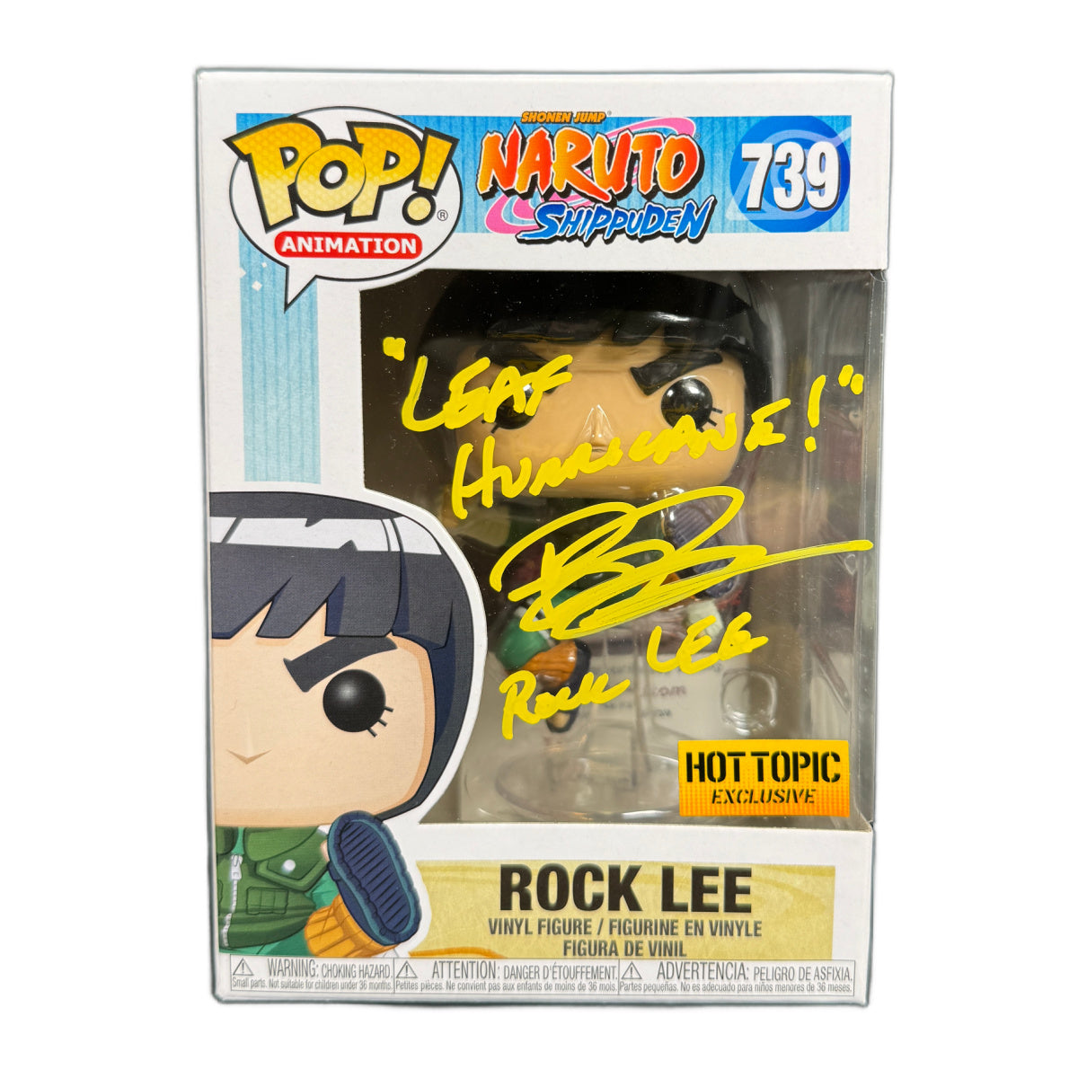 Brian Donavan Signed Funko Pop Naruto Rock Lee #739 Anime Autographed JSA COA