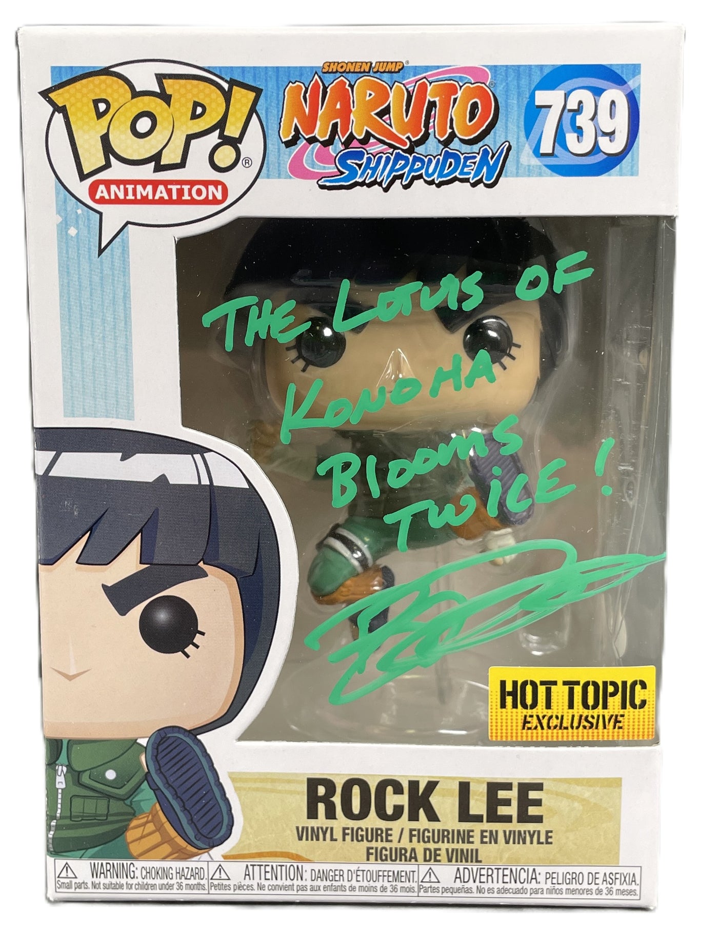 Brian Donavan Signed Funko Pop Naruto Rock Lee Autographed JSA COA
