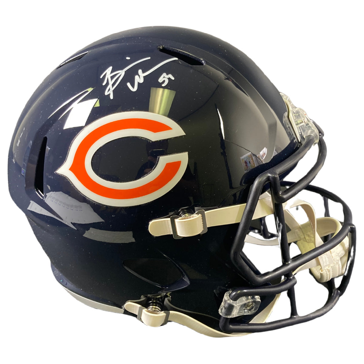 Brian Urlacher Autographed Chicago Bears FS Speed Helmet-Beckett COA