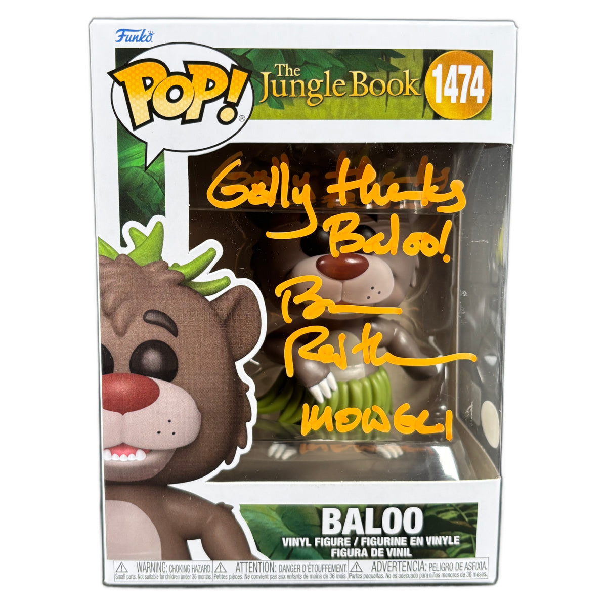 Bruce Reitherman Signed Funko POP The Jungle Book Baloo Autographed JSA COA