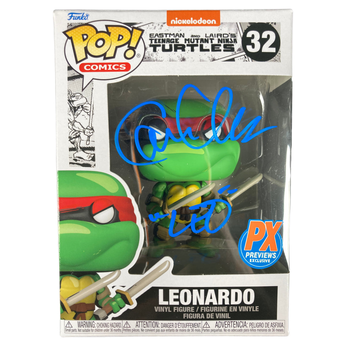 CAM CLARKE SIGNED Funko POP TMNT Ninja Turtles #32 Leonardo Autographed JSA COA