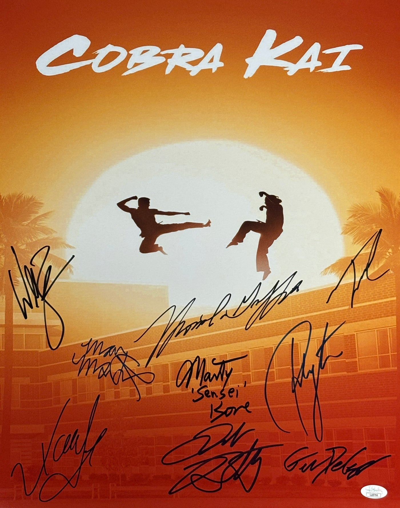 Cast of Cobra Kai Signed 16x20 Photo William Zabka Autographed JSA COA