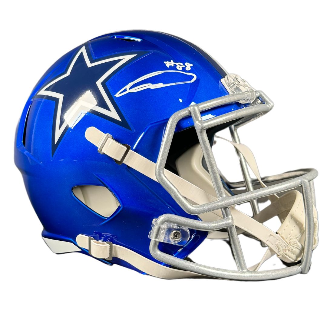 CeeDee Lamb Autographed Dallas Cowboys F/S Flash Speed Helmet Fanatics COA