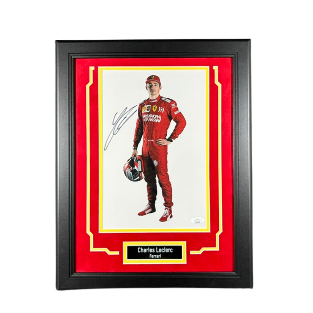 Charles Leclerc Signed 8x12 Photo Framed Ferrari Formula 1 F1 Autographed JSA COA