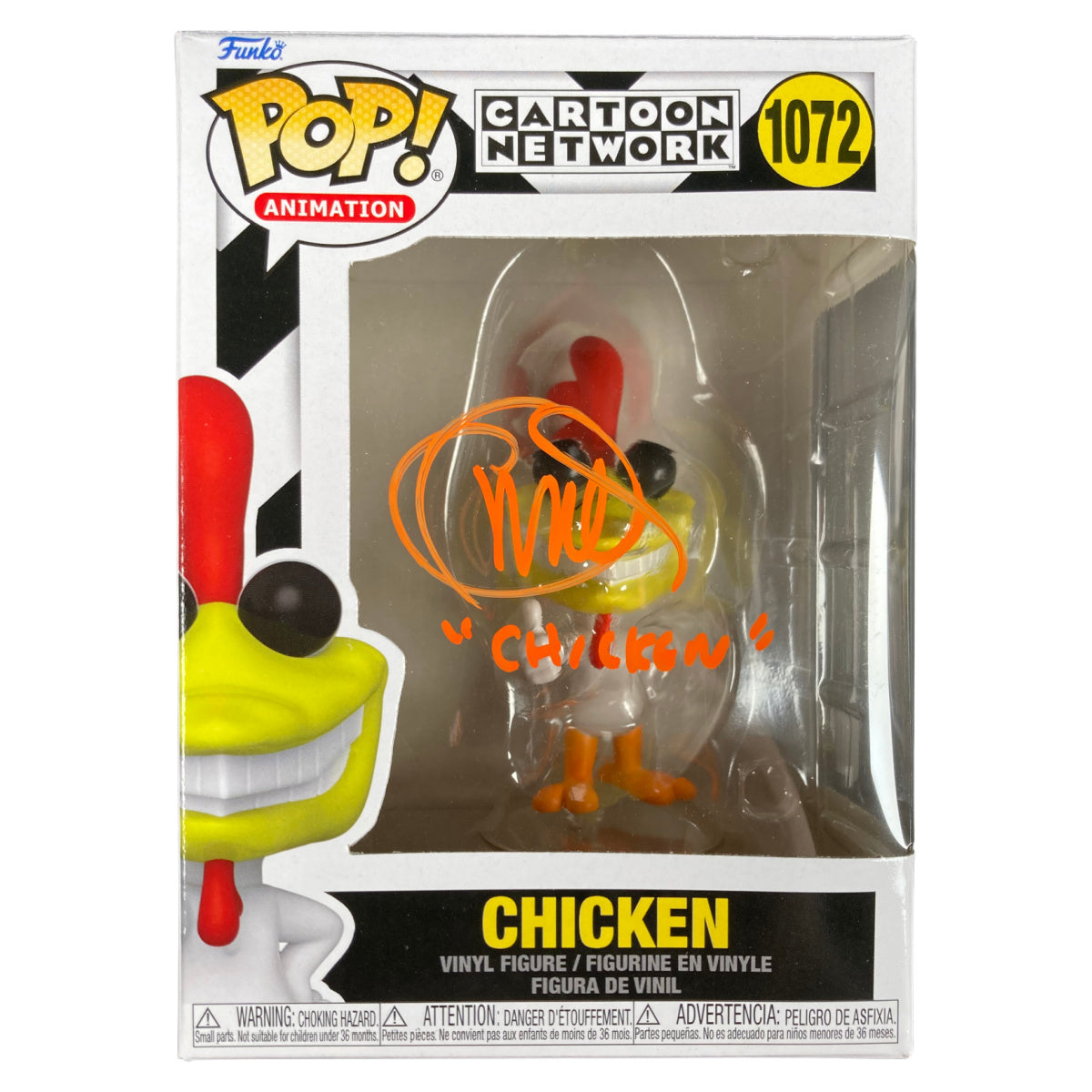 Charlie Adler Signed Funko POP Cartoon Network Chicken #1072 Autographed JSA COA