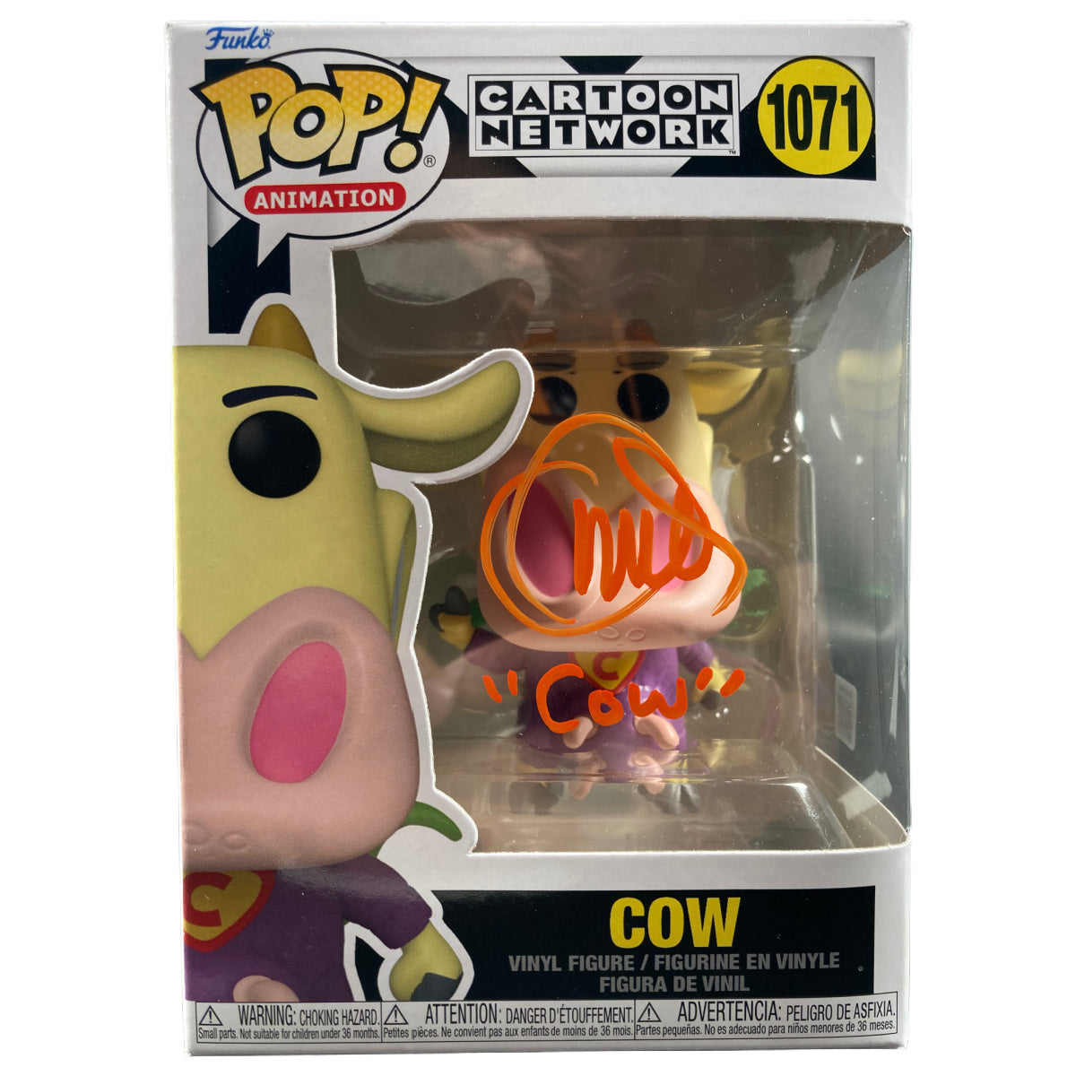 Charlie Adler Signed Funko POP Cartoon Network Cow #1071 Autographed JSA COA