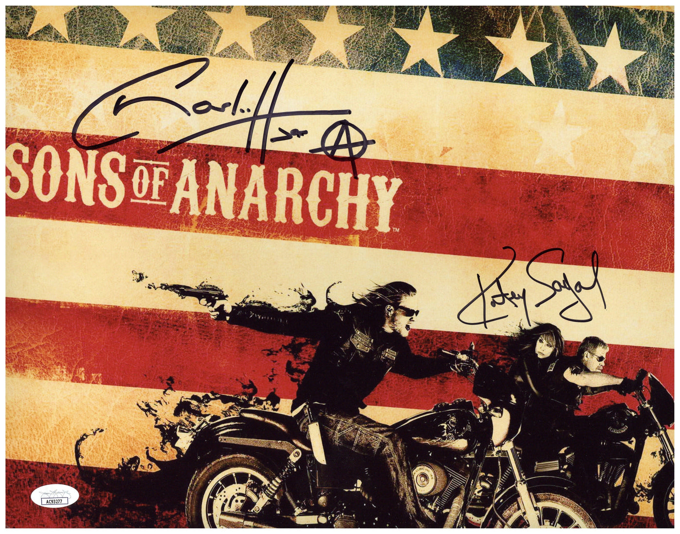 Charlie Hunnam & Katey Sagal Autographed 11X14 Photo Sons of Anarchy SIGNED JSA COA