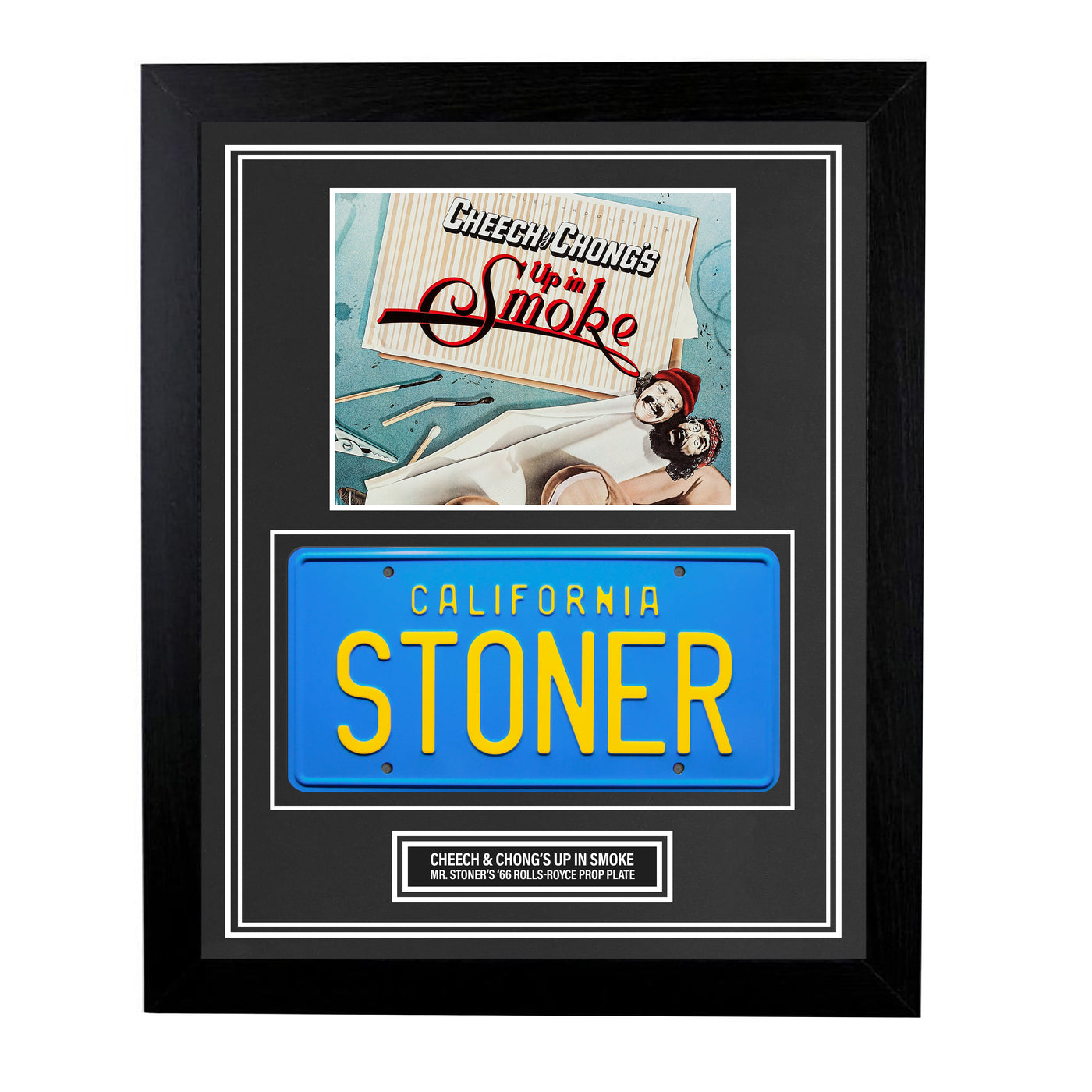 Cheech and Chong's Up in Smoke Custom Framed Stoner License Plate Prop Wall Display