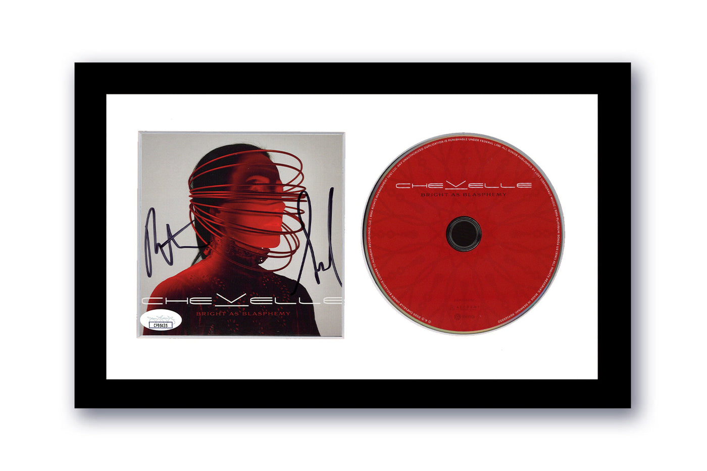 Chevelle Signed Bright as Blasphemy CD 7x12 Framed Autographed JSA COA