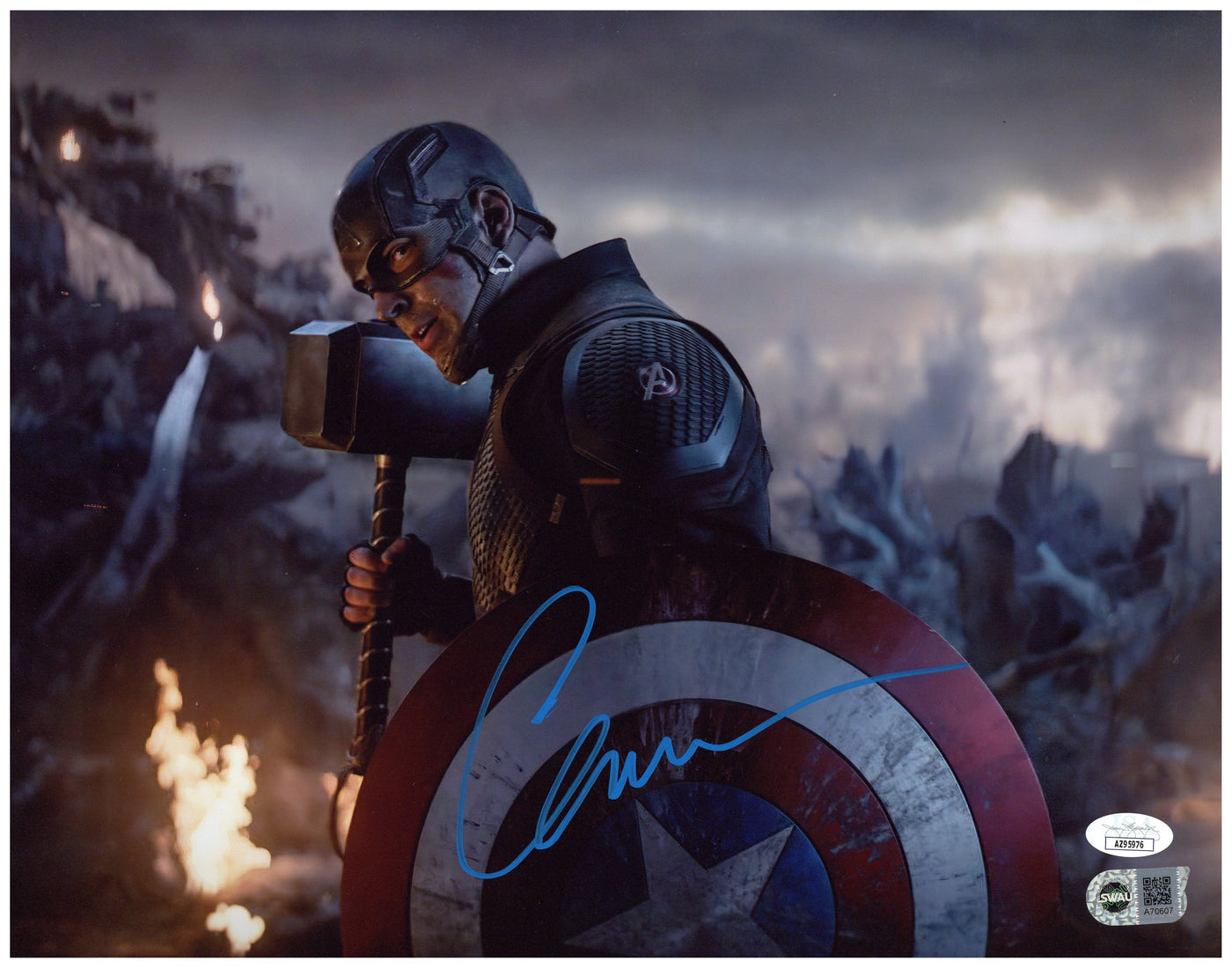 Chris Evans Signed 11x14 Photo Marvel Captain America Autographed JSA COA 2