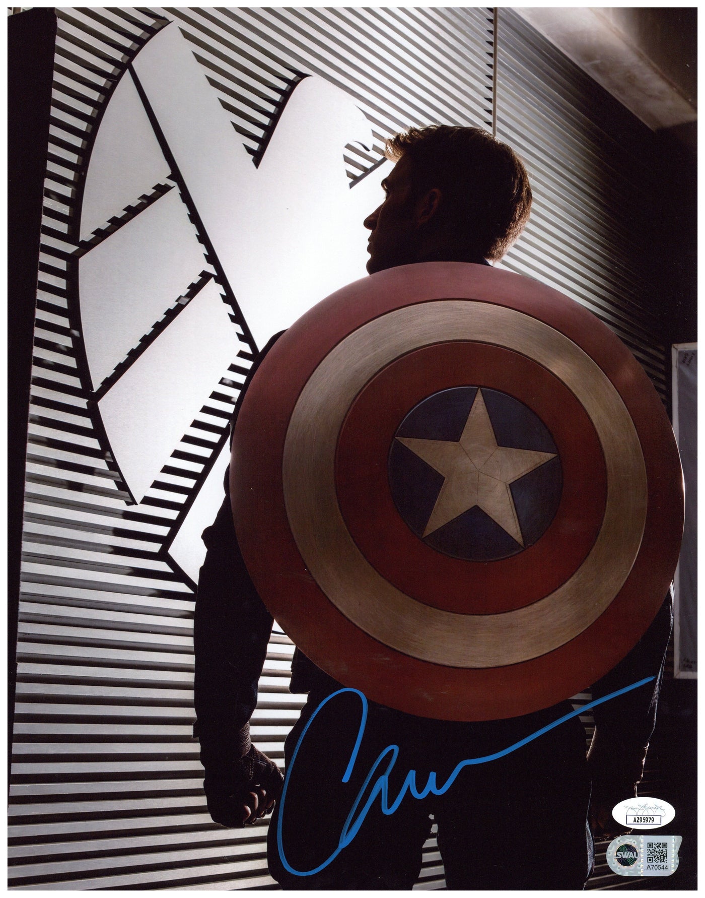 Chris Evans Signed 11x14 Photo Marvel Captain America Autographed JSA COA