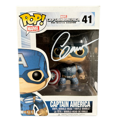 Chris Evans Signed Funko POP Captain America 41 Autographed JSA COA