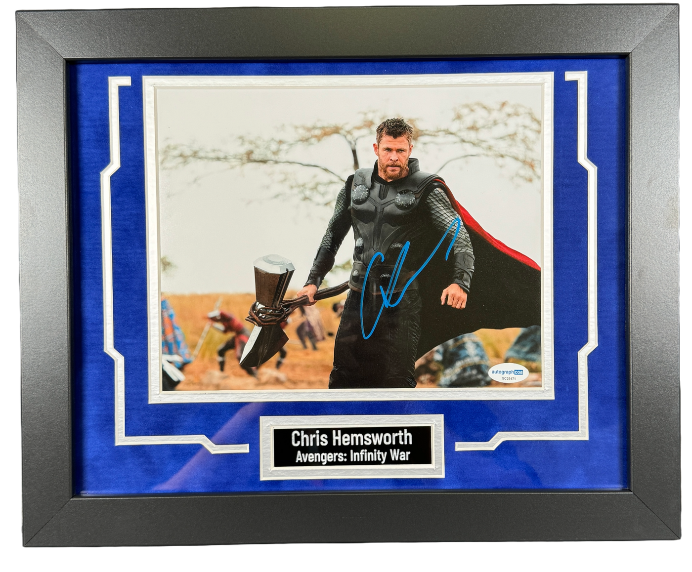 Chris Hemsworth Signed And Custom Framed 8x10 Photo Marvel Thor Autographed ACOA
