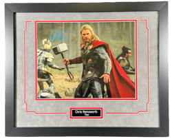 Image of Chris Hemsworth Signed Custom Framed Marvel Thor 11x14 Photo JSA COA