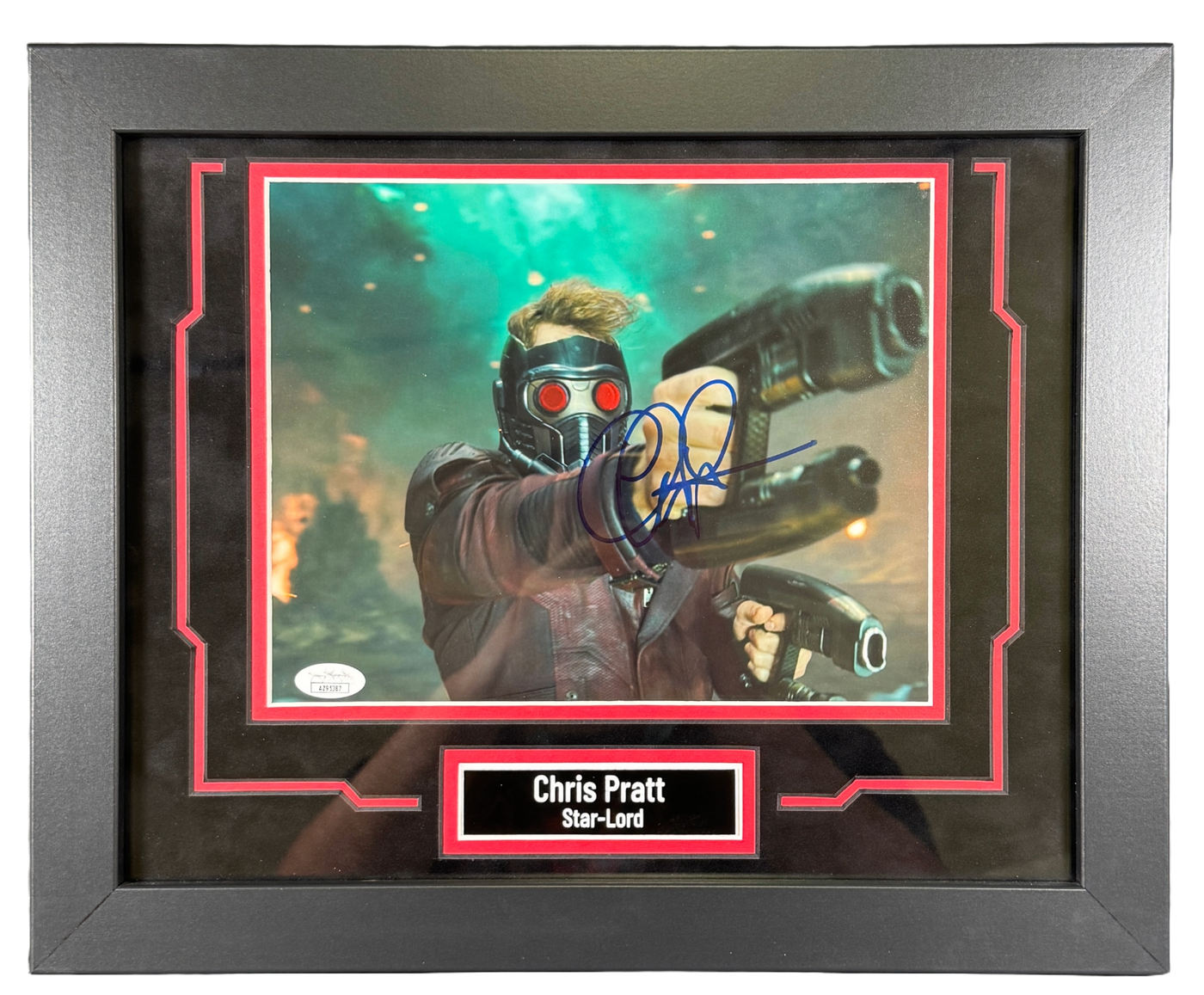 Chris Pratt Signed Custom Framed Guardians of the Galaxy Star-Lord 8x10 JSA COA