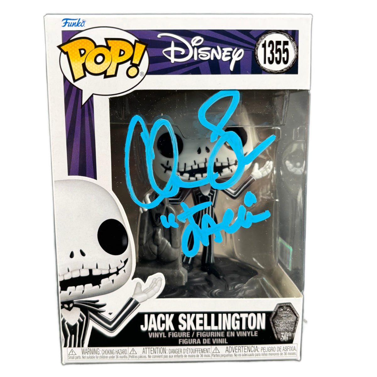 Chris Sarandon Signed Funko POP Disney Jack Skellington 1355 Autographed Zobie COA B