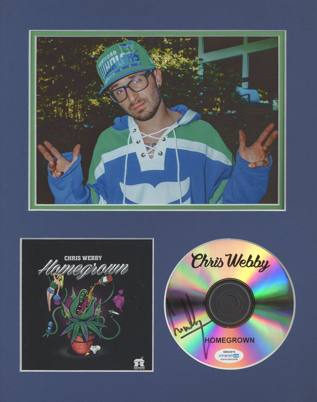 Chris Webby Autographed 11x14 Custom Framed CD Photo Homegrown ACOA