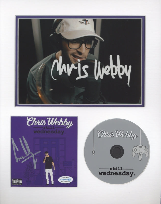 Chris Webby Autographed 11x14 Custom Framed CD Photo Still Wednesday ACOA