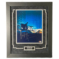 Image of Christian Bale Signed Autograph 11x14 Photo The Dark Knight Batman FRAMED BAS COA
