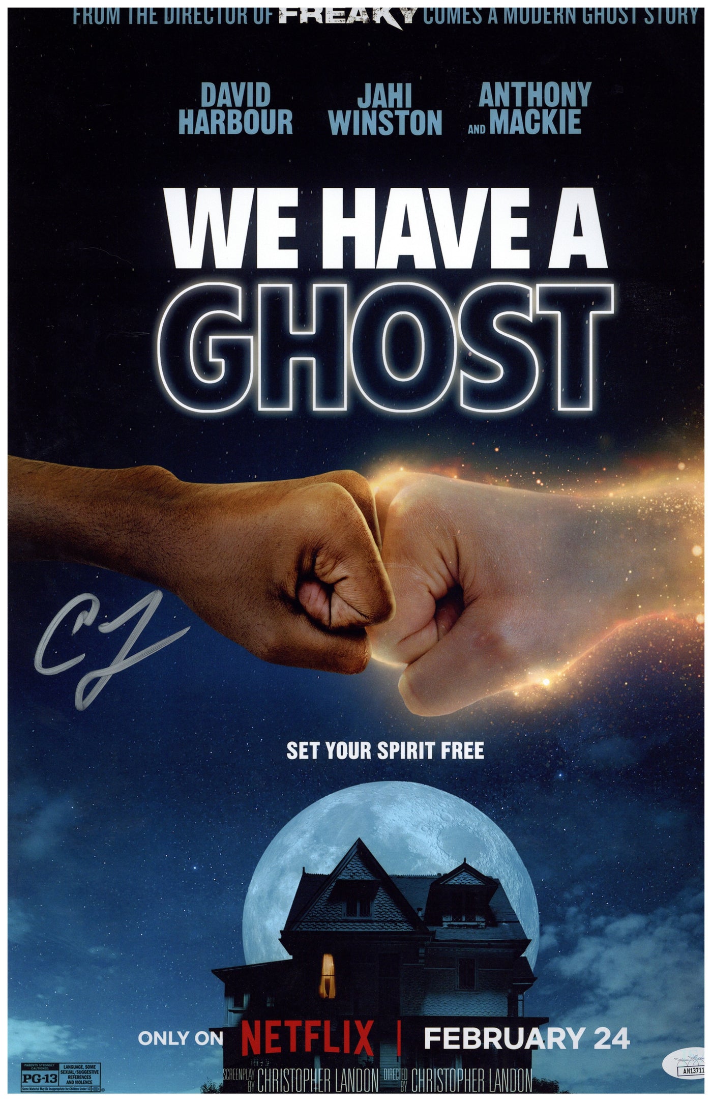 Christopher Landon Signed 12x18 Poster We Have A Ghost Autographed JSA COA