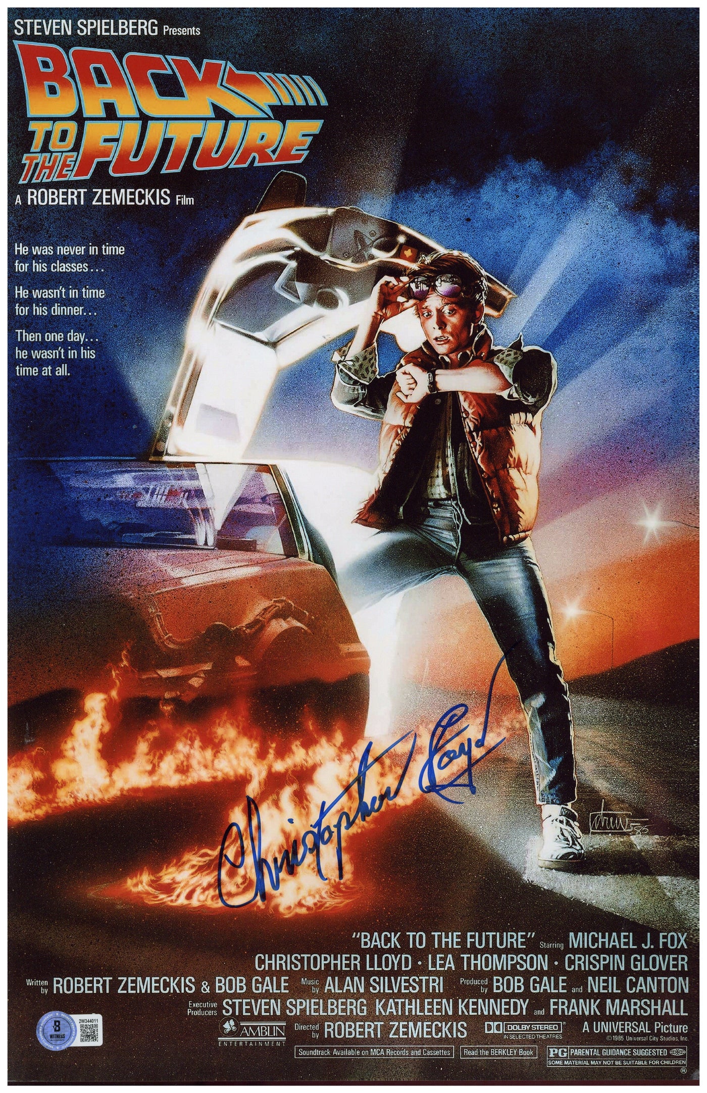 Christopher Lloyd Signed 11x17 Photo Back to the Future Autographed JSA COA