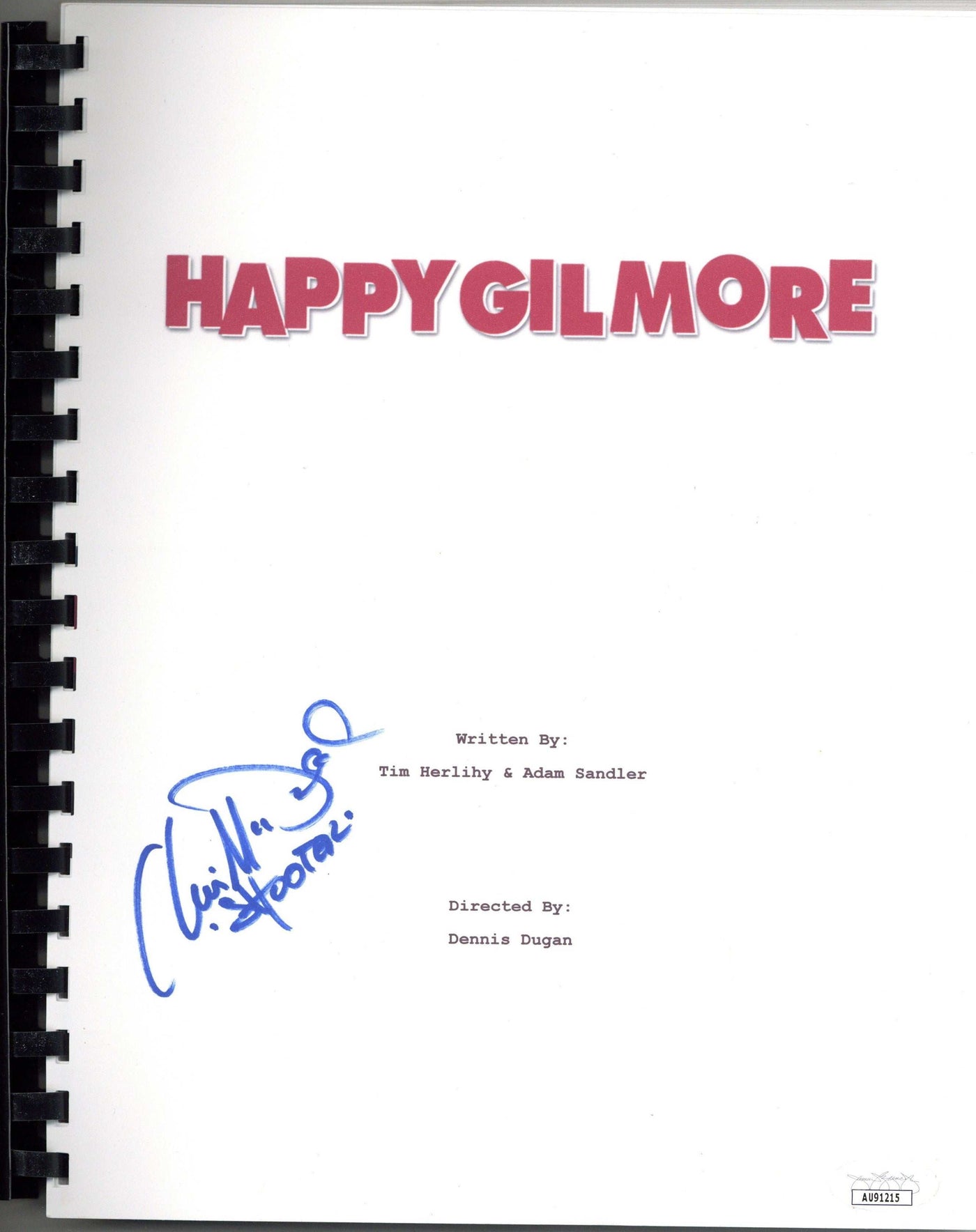 Christopher McDonald Signed Happy Gilmore Movie Script Inscribed Shooter JSA COA