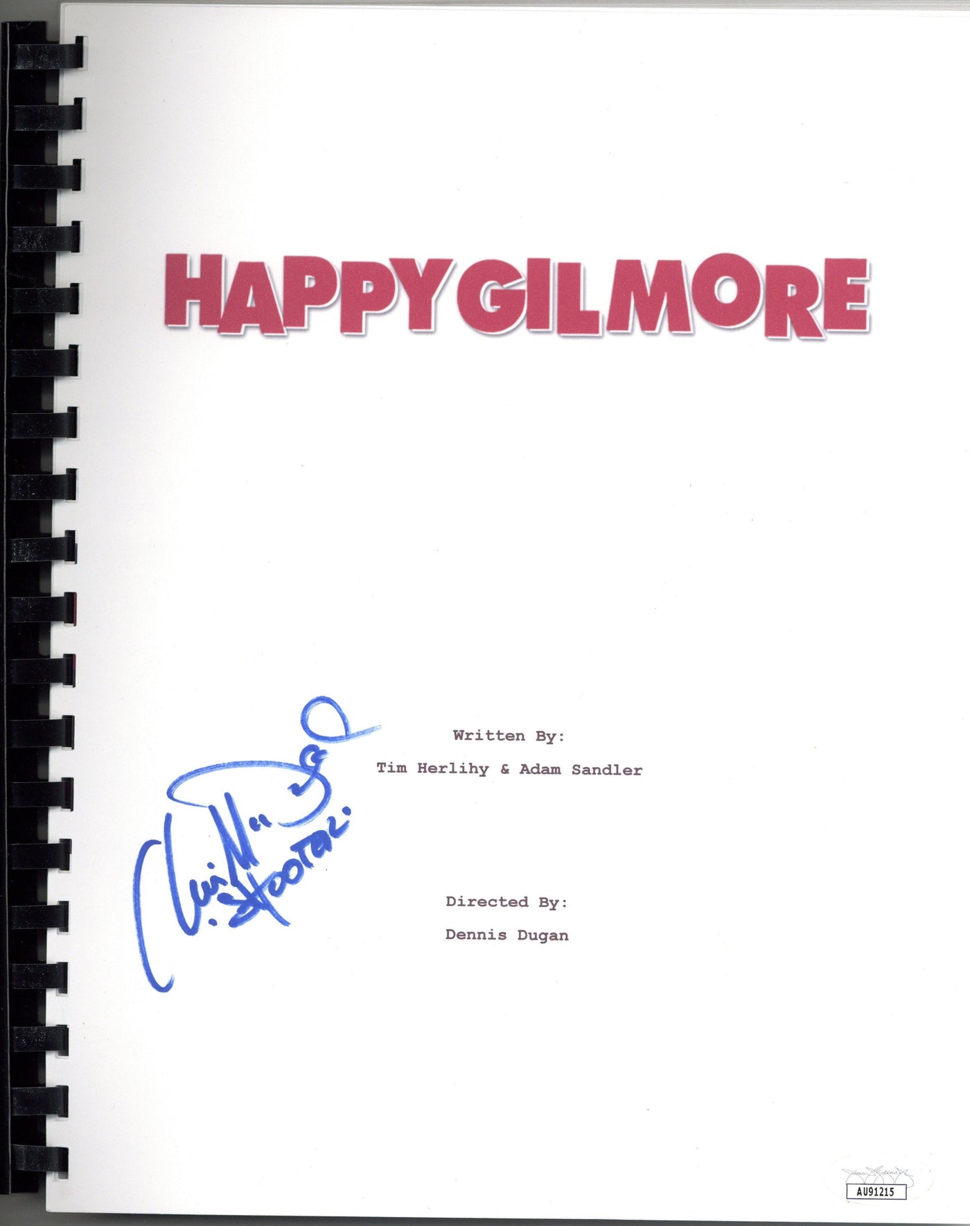 Christopher McDonald Signed Happy Gilmore Movie Script Inscribed Shooter JSA COA