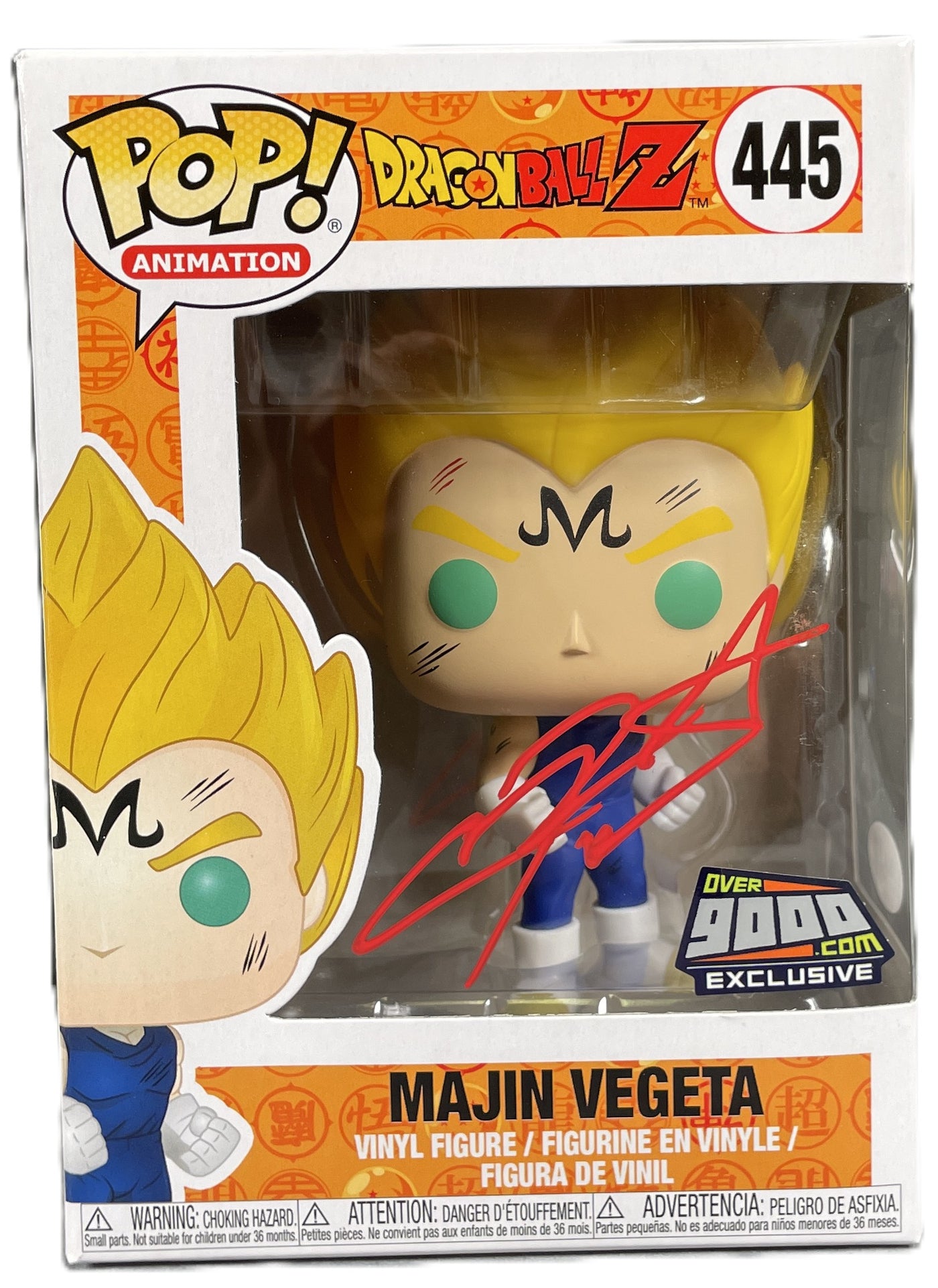 Christopher Sabat Signed Funko POP Dragon Ball Z Majin Vegeta Over 9000 JSA COA