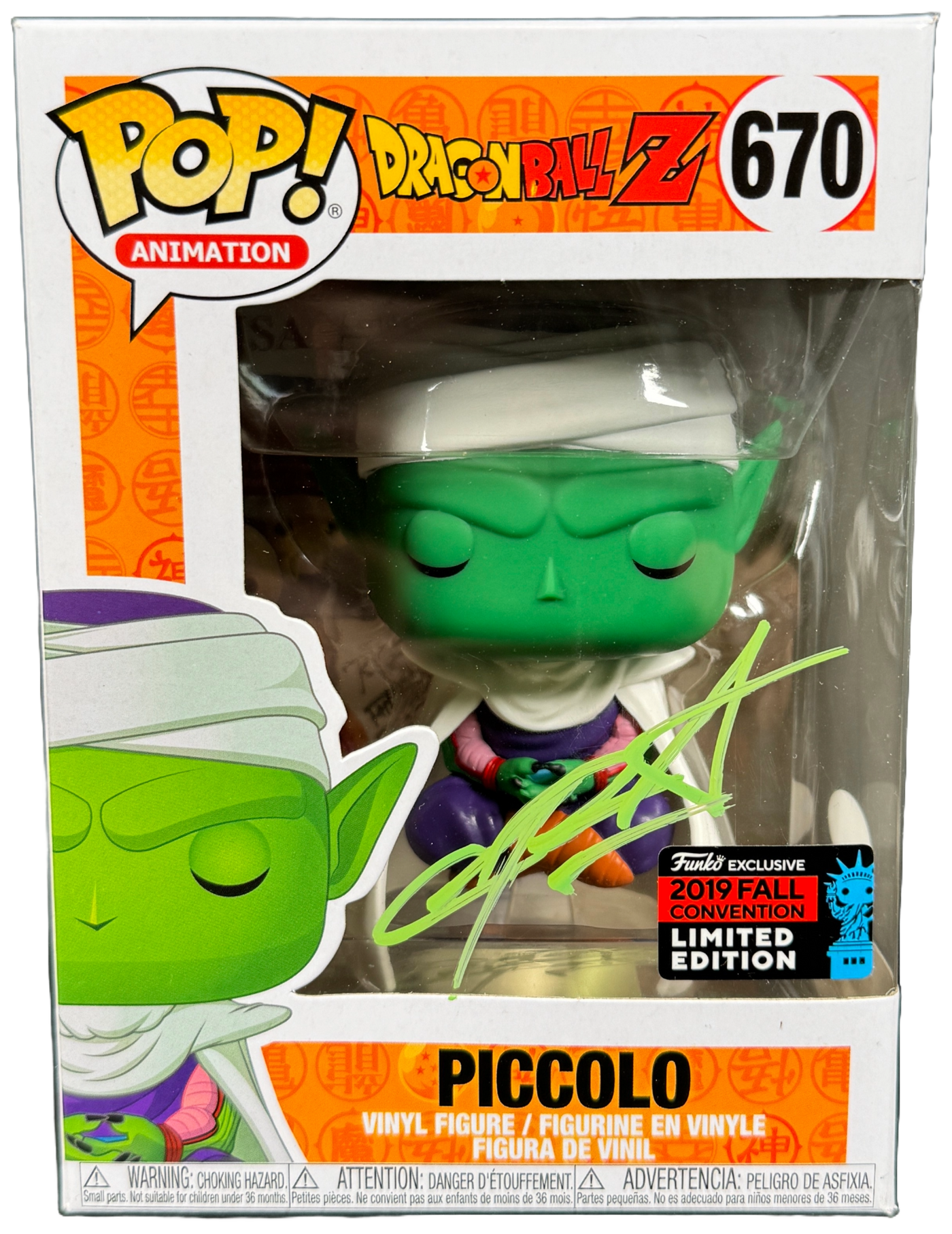 Christopher Sabat Signed Funko POP DragonBall Z Piccolo Fall Exclusive JSA COA