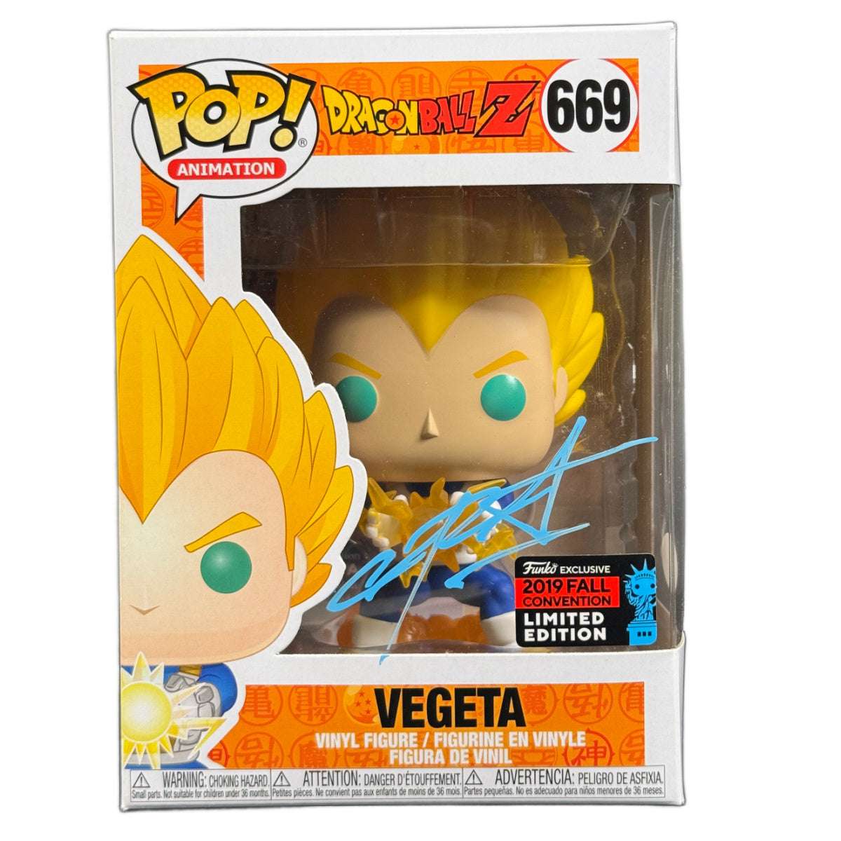 Christopher Sabat Signed Funko POP DragonBall Z Vegeta #669 JSA COA DBZ