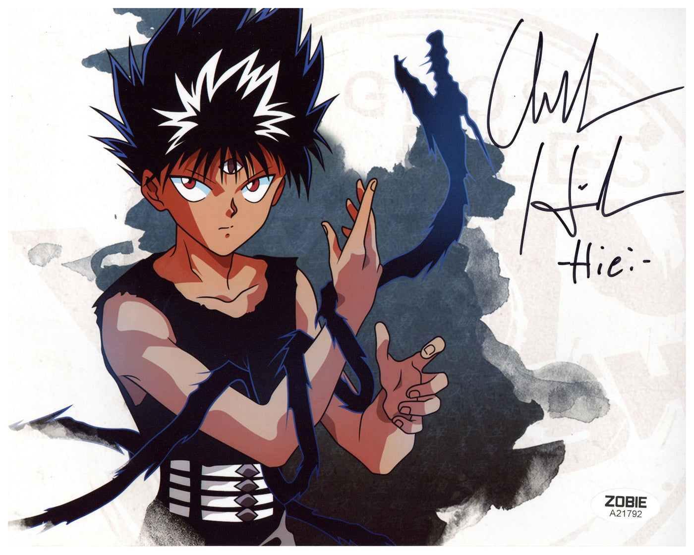 Chuck Huber Signed 8x10 Photo Yu Yu Hakusho Hiei Anime Autographed JSA COA