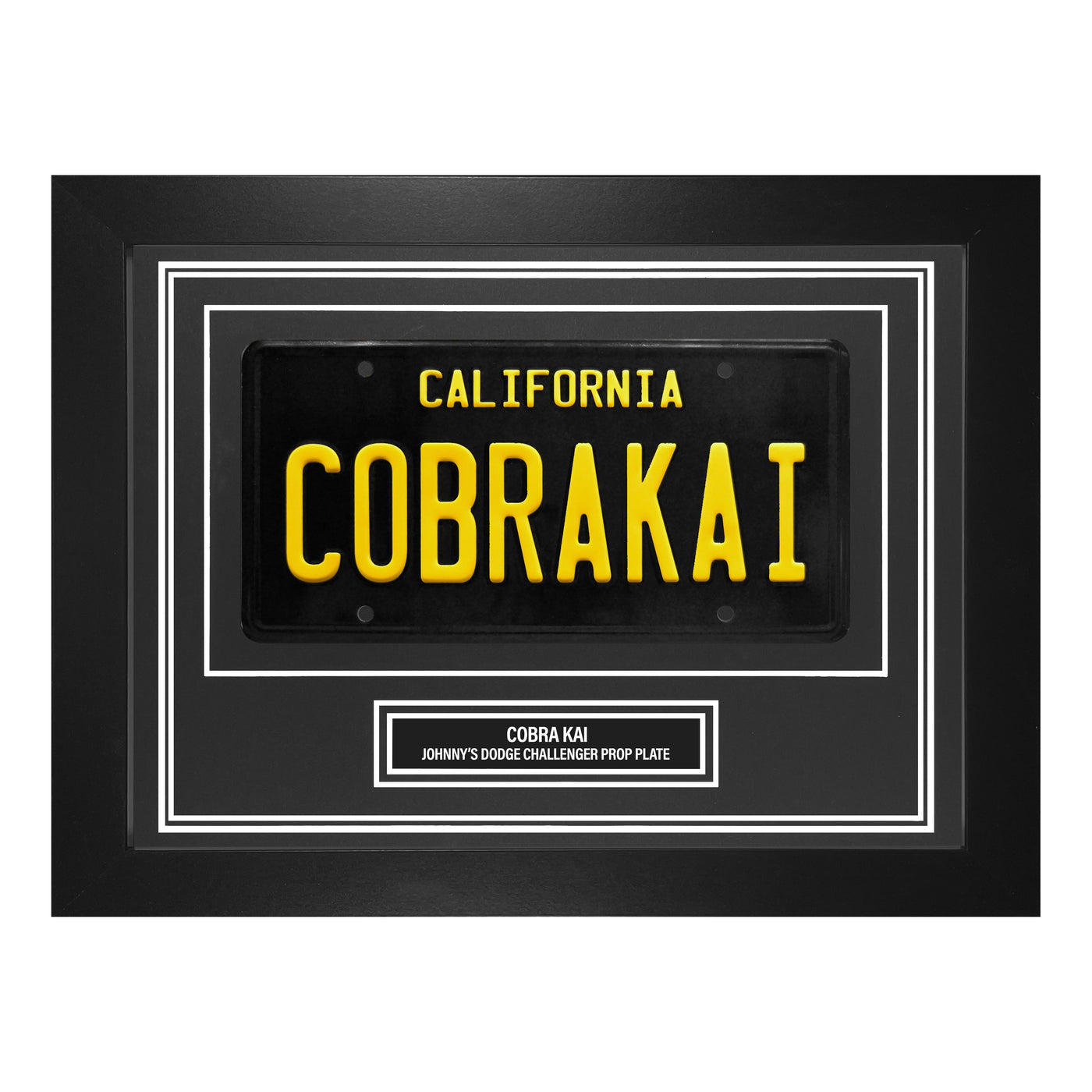 Cobra Kai License Plate Wall Display Dodge Challenger Prop Frame