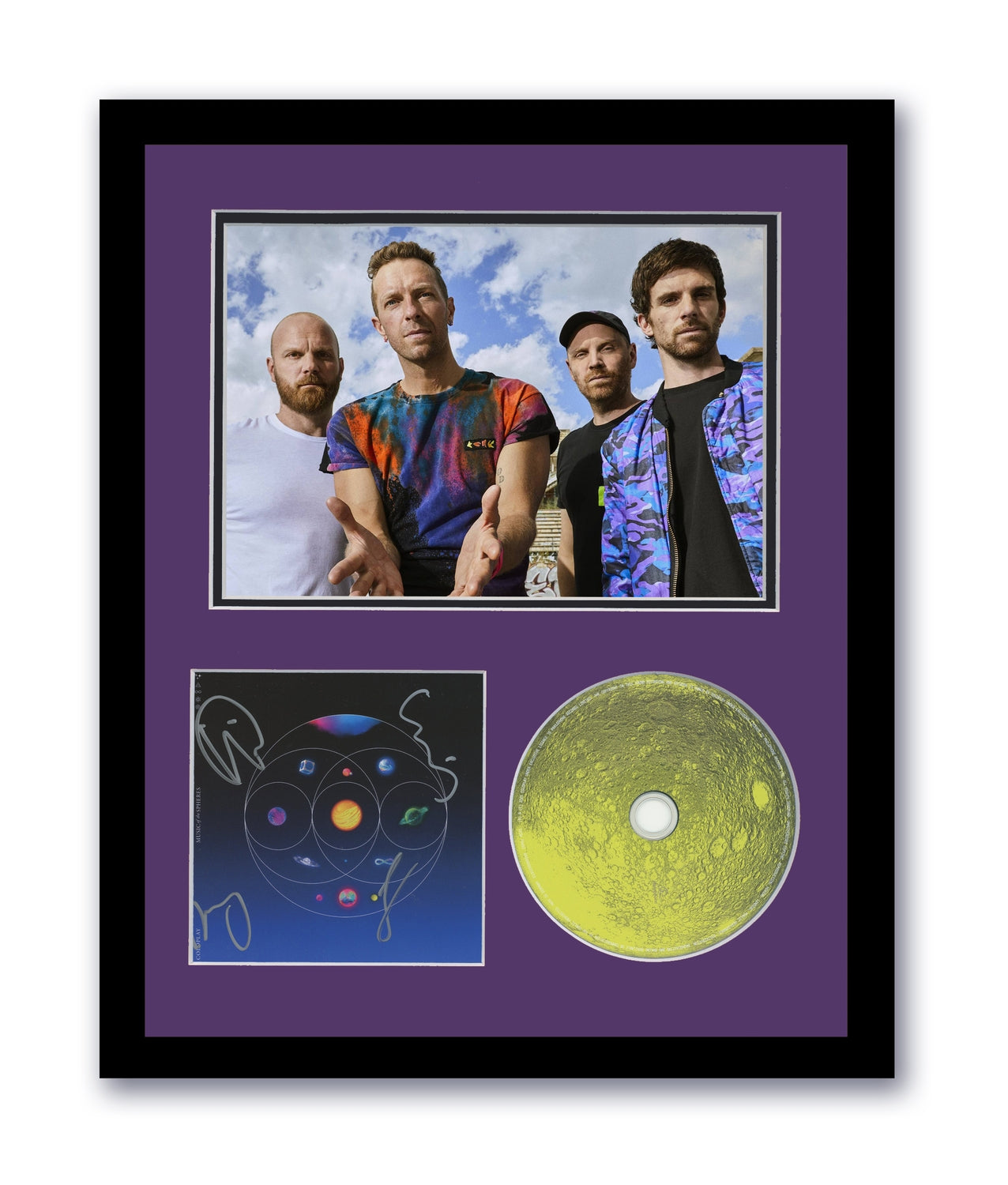 Coldplay Autographed 11x14 Custom Framed CD Photo Music Of The Spheres Signed ACOA 2